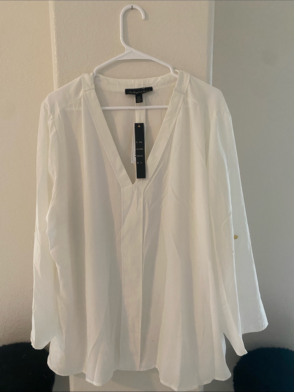 MacDougal and Houston White Popover Size 2X NWT